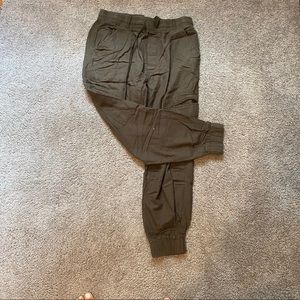 Olive green cargo joggers